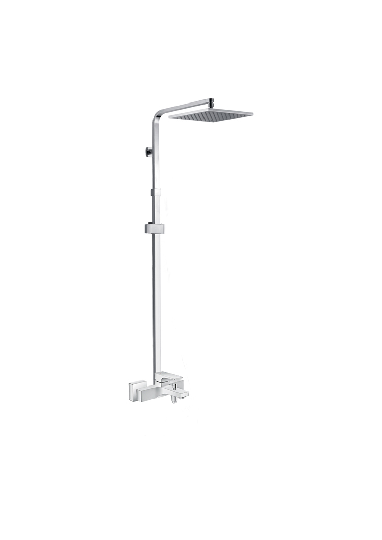 Zilver Cliff Bath Mixer With Open Shower Rod & Rain Shower