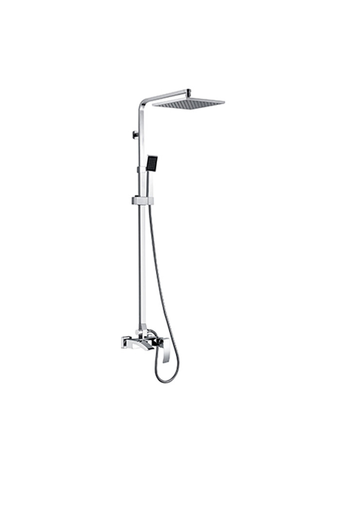 Zilver Wave Open Shower Rod System